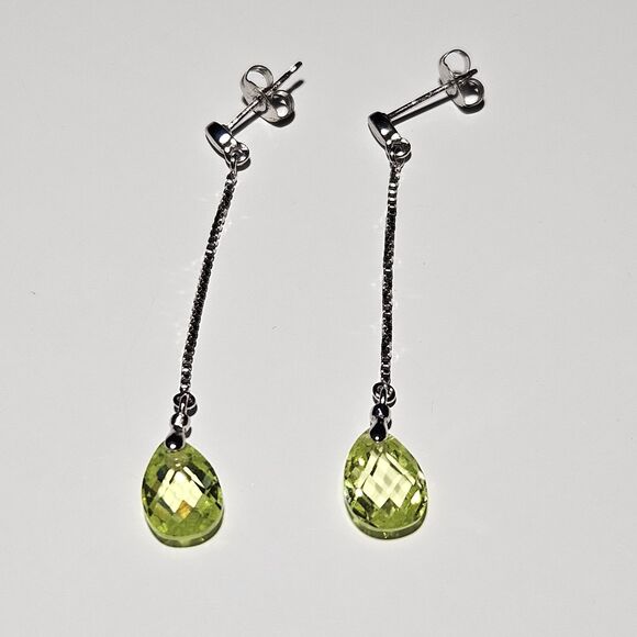 **Sale** Vintage Prime Art & Jewel Sterling Silver Dangling Yellow Green Faceted - Picture 15 of 15